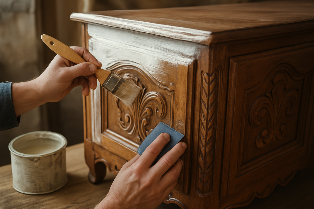 Relooker un meuble style basque : techniques de patine et peinture pour moderniser le bois sculpté