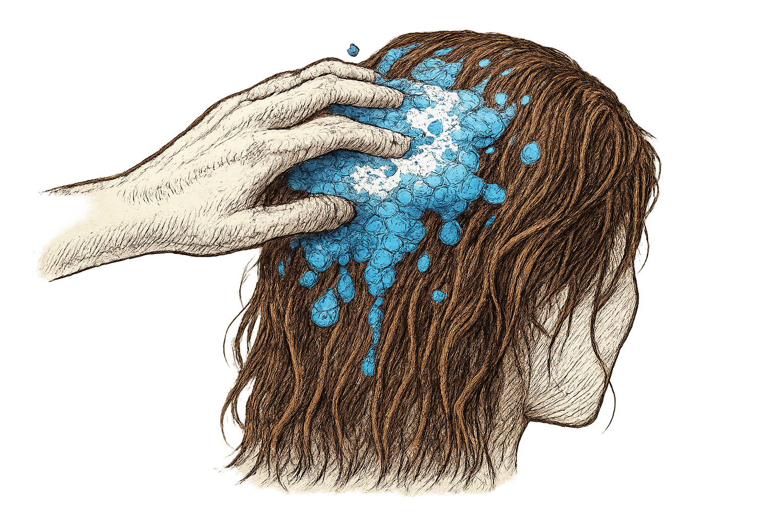 shampoing bleu cheveux roux