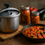 Temps de stérilisation de la ratatouille cuite : 25 minutes à la cocotte-minute pour des bocaux maison